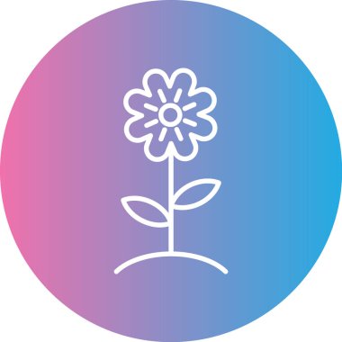 bahçe vektör çizgisi simgesindeki güzel çiçek