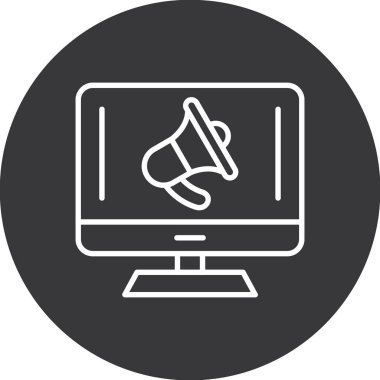 megafon simgesi olan bilgisayar ekranı, basit biçim