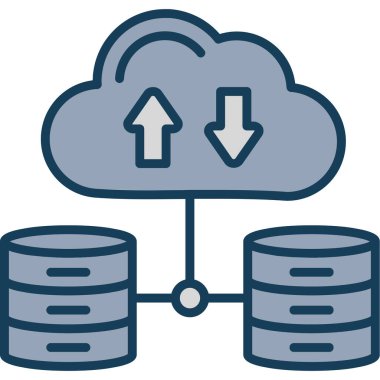 veritabanı sunucu simgesi doldurulmuş dış hat biçimi