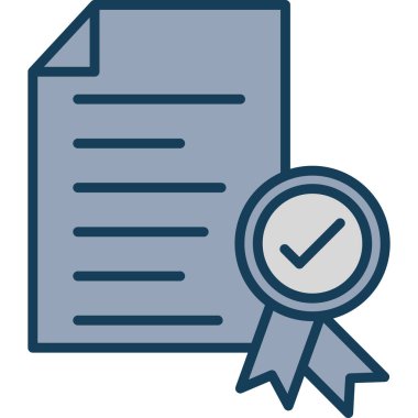 Sertifika. Web simgesi basit illüstrasyon