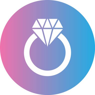 Elmas yüzük simgesi, vektör basit illüstrasyon