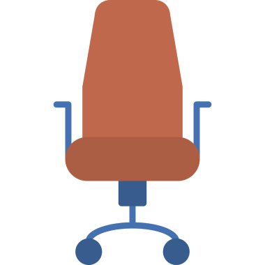 Ofis Sandalyesi Düz Vektör Simgesi