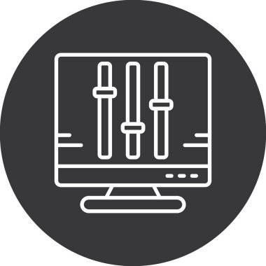 Ağ simgesi. Beyaz arkaplanda izole edilmiş web için test vektör simgelerinin basit çizimi