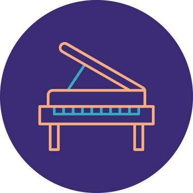 piyano simgesi, modern tasarım illüstrasyonu.