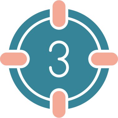 üç üç üç renk vektör simgesi, basit düz tasarım