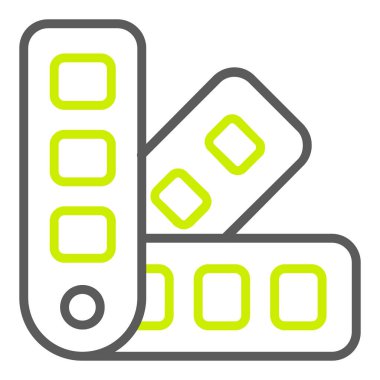 Hapları simge vektör. Tarzıdır bicolor düz sembolü, eko yeşil ve gri renkler, yuvarlak açılar, beyaz arka plan.