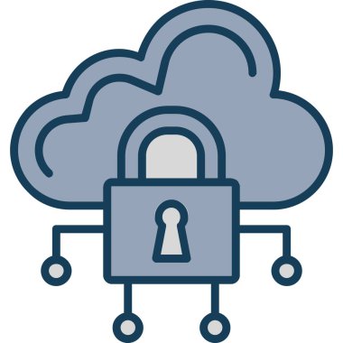 bulut güvenlik vektör simgesi