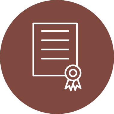 Sertifika. Web simgesi basit illüstrasyon