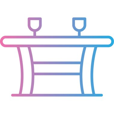 Kolayca düzenleyebilen restoran tablosu vektör simgesi