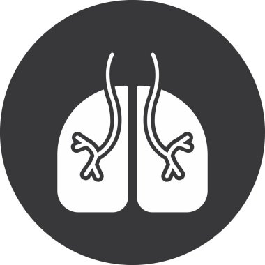 akciğer simgesi, vektör illüstrasyonu