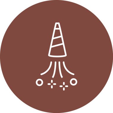 Roket. Web simgesi basit illüstrasyon