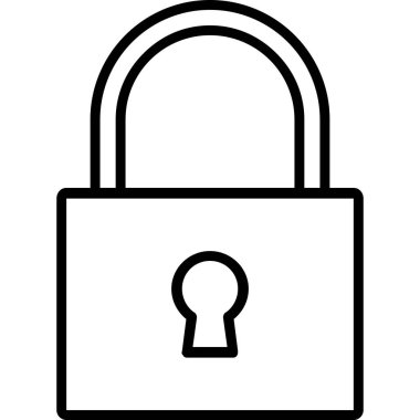 Kilit. Web simgesi basit illüstrasyon