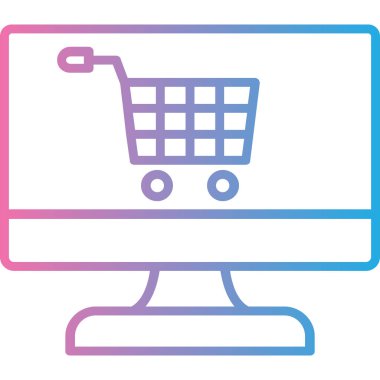 İnternetten alışveriş. Basit resimleme