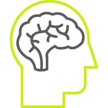 Beyin. Web simgesi basit illüstrasyon