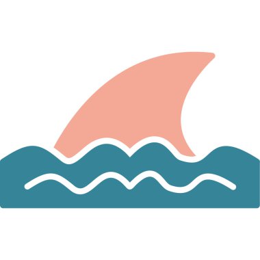 deniz dalgaları ve tekne vektör simgesi tasarımı