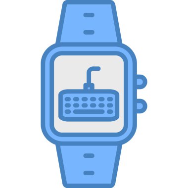 Akıllı saat simgesi. Web için akıllı saat vektör simgelerinin özet çizimi