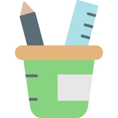 kalem ve cetvel kutsal kişilerin resmi, vektör çizim