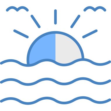 Güneş yaz ikonu vektör illüstrasyonu