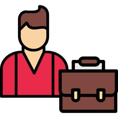 Çantalı ve çantalı iş adamı vektör çizim grafik tasarımı