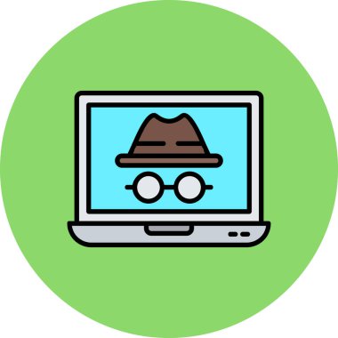 Kolayca düzenleyebilen dizüstü bilgisayar ve şapka vektör simgesi