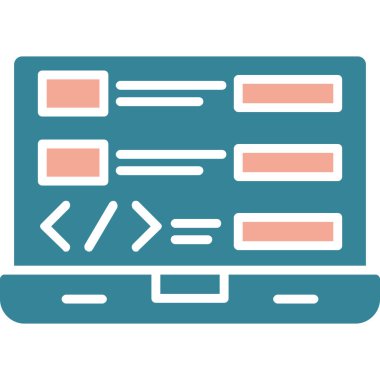 Doldurulmuş kod kodlama simgesi - taslak biçimi