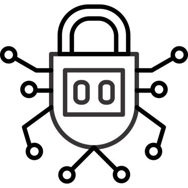 kilit simgesi, vektör illüstrasyonu