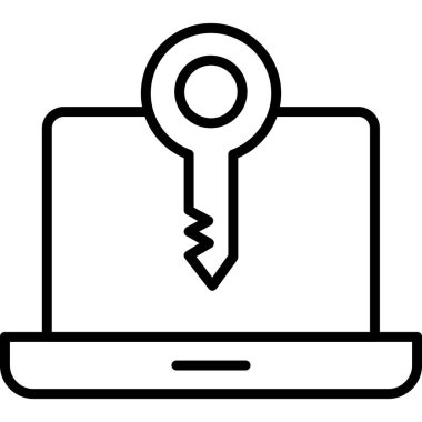 Bilgisayar anahtarı. Web simgesi basit tasarım