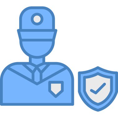 Güvenlik görevlisi. Basit illüstrasyon