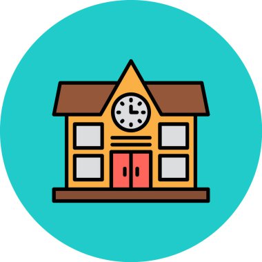 Bina. Web simgesi basit illüstrasyon