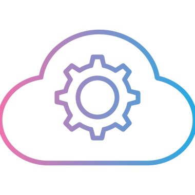 Bulut hesaplama simgesi vektör illüstrasyonu