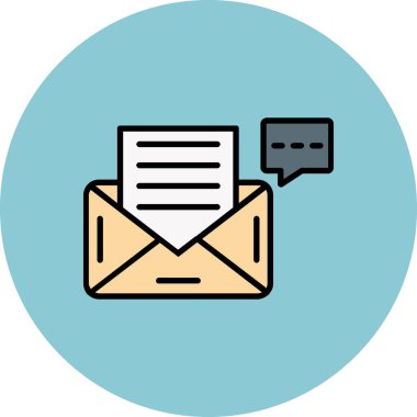 e- posta ileti simgesi. Taslak çizimi. Beyaz arkaplanda izole edilmiş vektör simgesi.