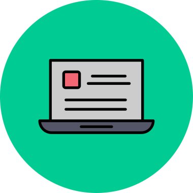 Dizüstü bilgisayar simgesi vektör çizimi