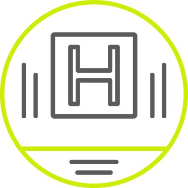 Bir hastane simgesinin vektör illüstrasyonu