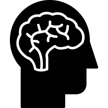 İnsan beyni sembolü olan beyin, vektör grafik tasarımı