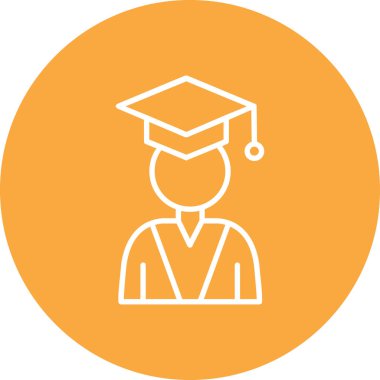 Bir öğrenci simgesinin vektör illüstrasyonu