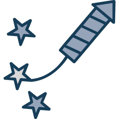 Havai fişekler. Web simgesi basit illüstrasyon