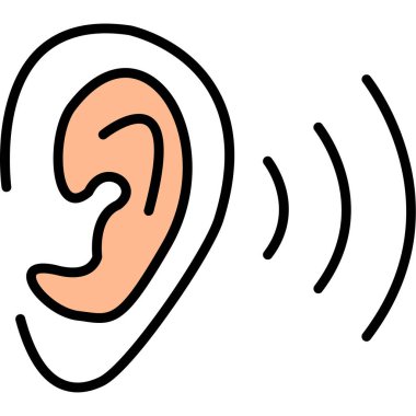 Kulak rengi ikon vektörü. Kulak işareti. izole edilmiş sembol çizimi