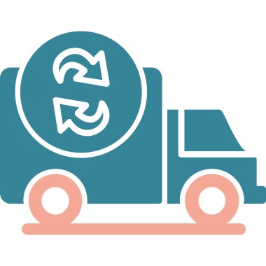 Geri dönüşüm vektör illüstrasyon tasarımlı kamyon