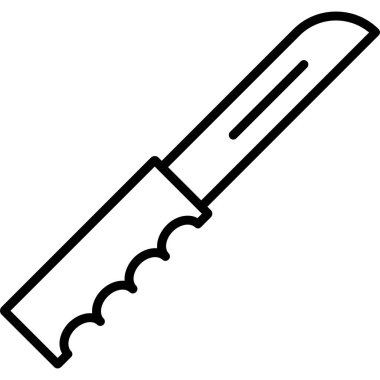 Bıçak kesici simgesi ana hat biçiminde