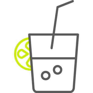 Kokteyl ikonu vektör illüstrasyonu