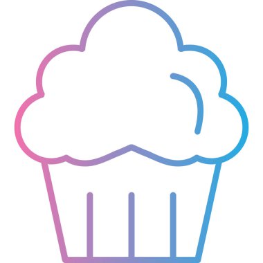Cupcake tatlı ikonu Taslak stilinde