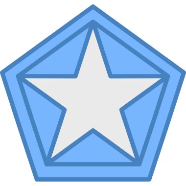 Rozet simgesi, basit tasarım vektör çizimi