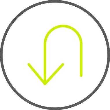 Yuvarlak vektör simgesi aşağı ok