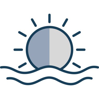 yaz ve seyahat vektörü simgesi.