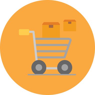 Alışveriş arabası. Basit resimleme