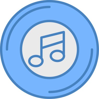 Müzik. Web simgesi vektör illüstrasyonu