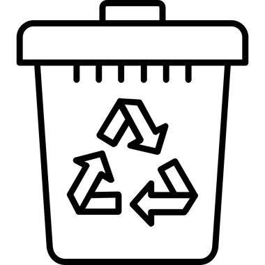 Geri dönüşüm kutusu geri dönüşüm simgesi ana hat biçiminde