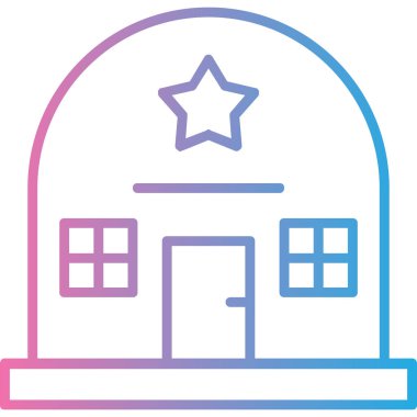 Bir bina simgesinin vektör illüstrasyonu