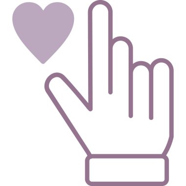 hand with heart isolated icon