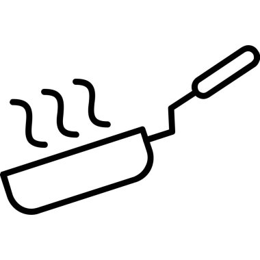 Tava simgesi taslak vektörü kızartılıyor. Kızartma. pan